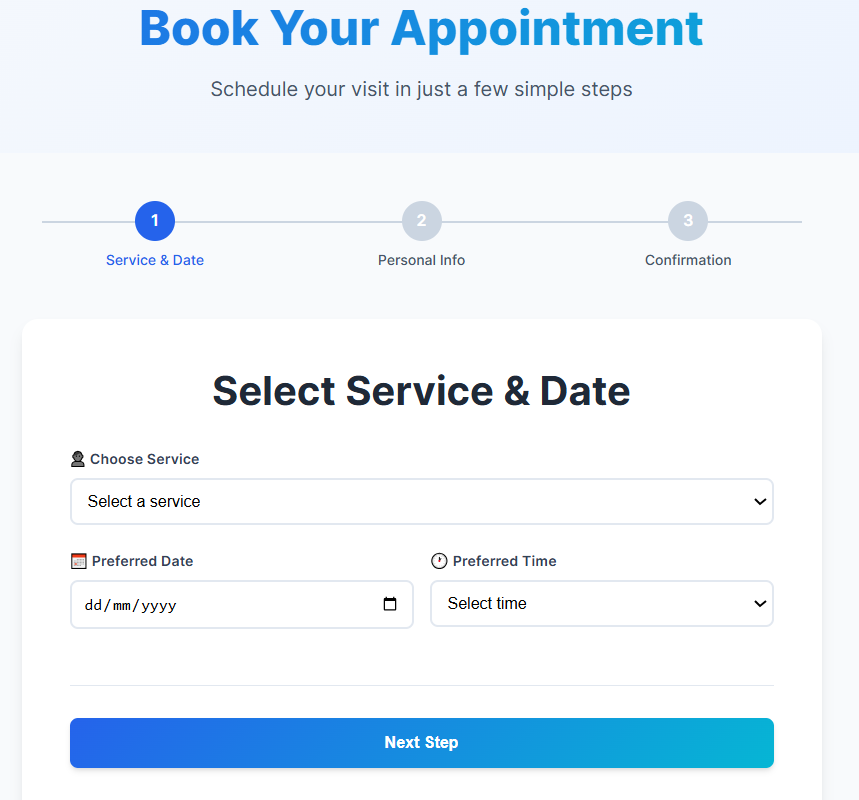 Patient booking system with appointment scheduling